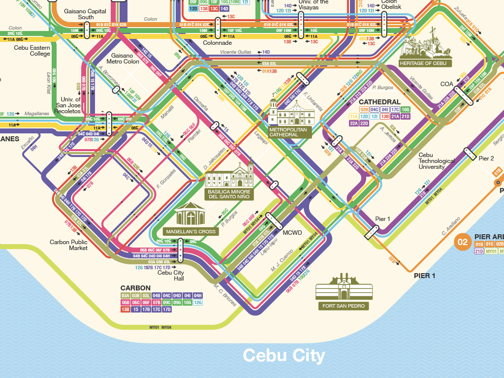 Cebu Jeepney Transport Network Map